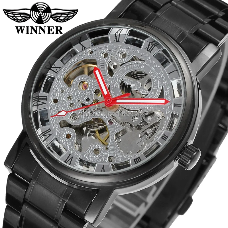 T Winner Мужские автоматические часы Montre браслет красные руки корпус из сплава с