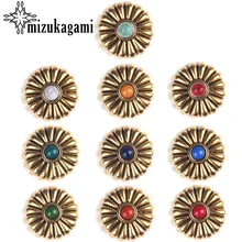 20mm 4pcs/lot Zinc Alloy Metal Golden CONCHO Small Daisy Flowers Charms For DIY Jewelry Accessories Findings
