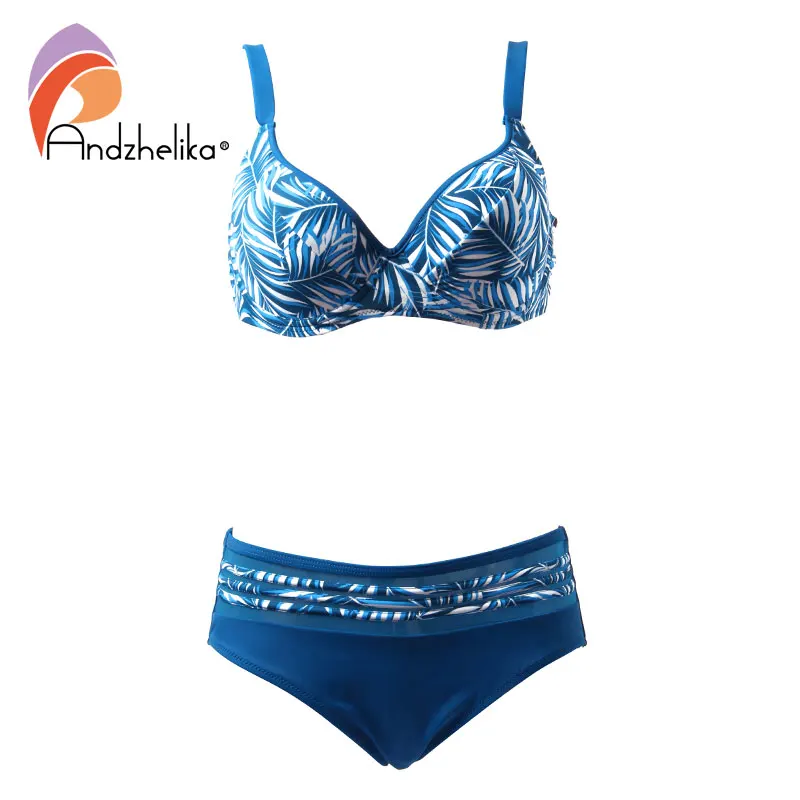 Koop Andzhelika Bikini Vrouwen Badpak 2018 Zomer Print Grote Cup Bikini Set Plus