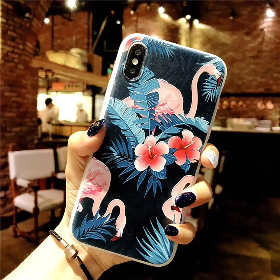 YAMIZOO For iPhone 5S Case Cute se 7 8 6 s Plus Cover Flower 3D Relief Case On For iPhone 5s Phone Case For iPhone 5 X Xs Max Xr (5)