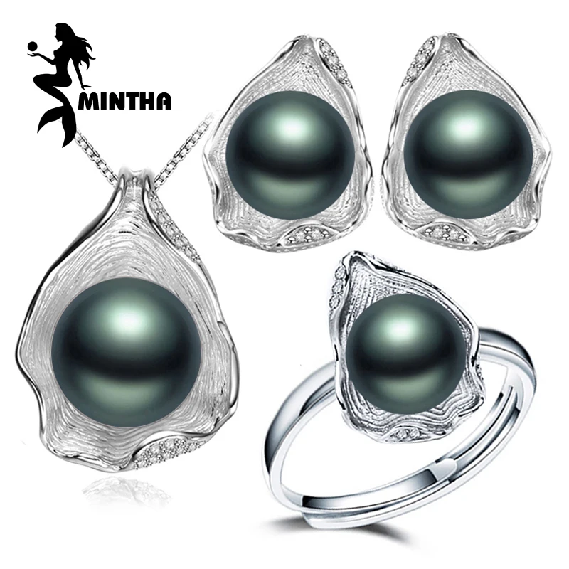 Серьги из жемчуга mintha набор ювелирных изделий стерлингового серебра 925 пробы