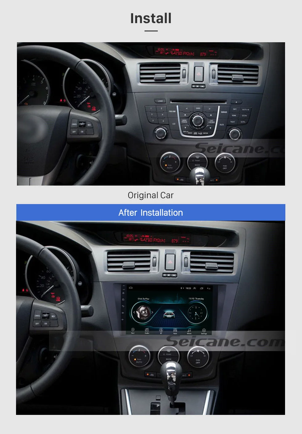 Seicane автомобиля радио gps мультимедиа плеер для Mazda 5 2009 2010 2011 2012 Android 8,1 9 дюймов 2Din головное устройство Поддержка WI-FI Bluetooth