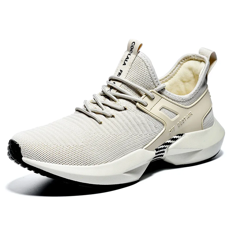 

2019 New Trendy Men's Lightweight Korean Sports Sneakers Flying Woven Knit Running Shoes Breathable Personality Air Mesh Shoes