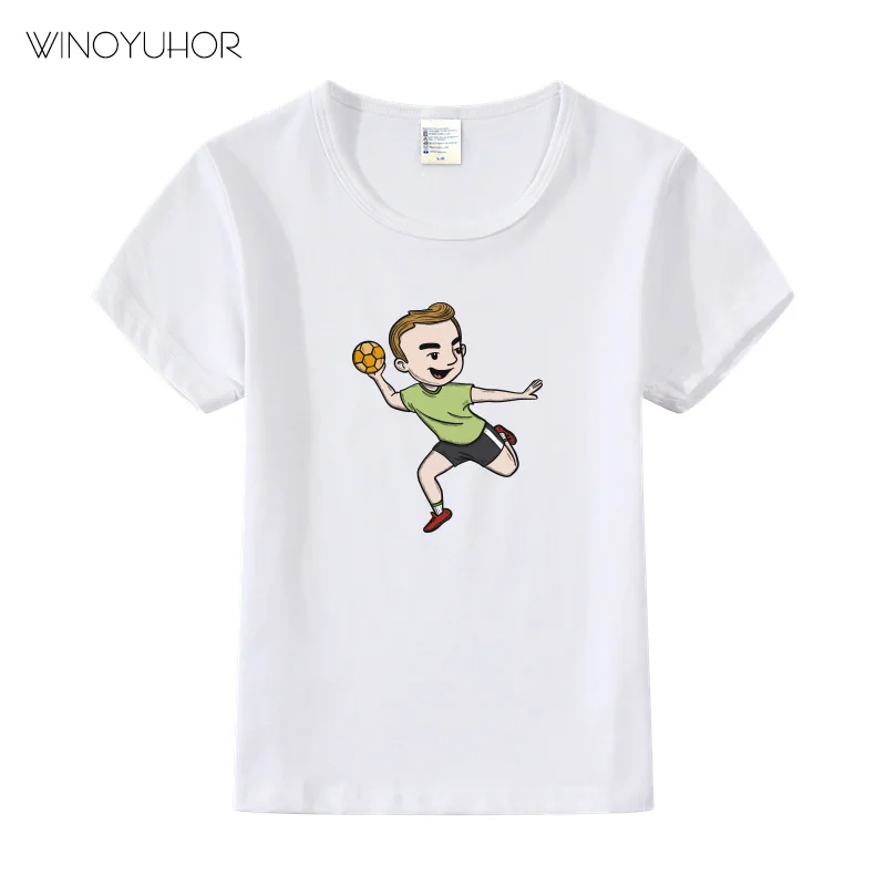 

2019 Children Handball Print T-shirt Kids Summer Tops Girls Boys Short Sleeve T shirt Funny Cool Gift Baby Clothes
