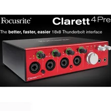 Focusrite Clarett 4Pre USB 2,0 интерфейс Запись Звуковая карта 18 вход/8 Выход 24 бит/192 кГц аудио интерфейс Четыре микрофона предусилители