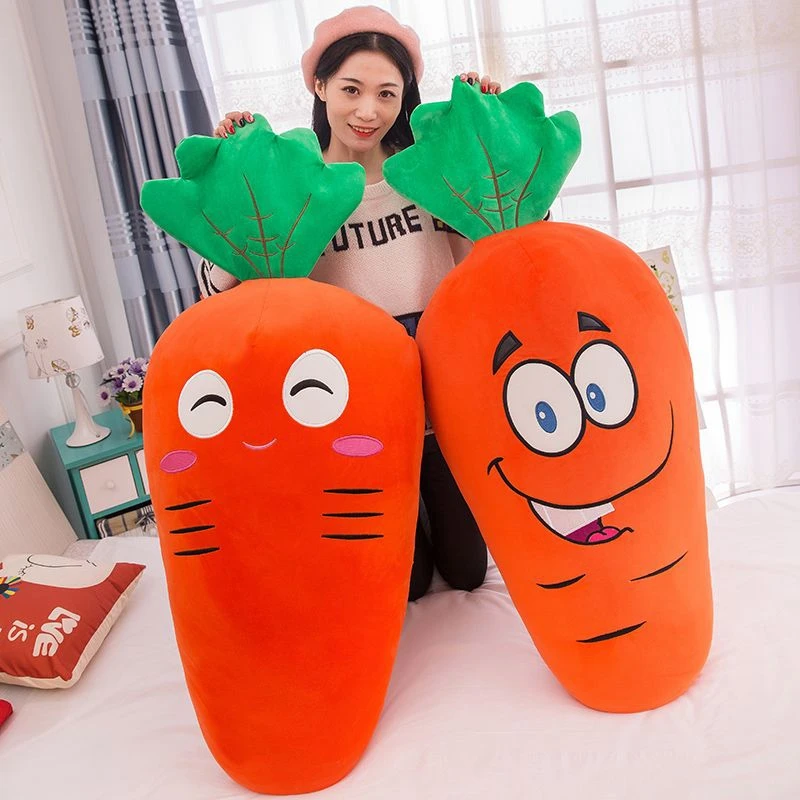 Dorimytrader lovely soft cartoon carrot plush pillow stuffed anime vegetables toy doll 2 models gift for girls and boys 110cm 80cm DY61960  (10)