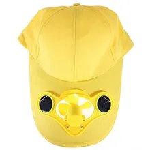 Вшей летняя наружная солнечная энергия шляпа колпачок охлаждающий вентилятор для гольфа Бейсбол спорт-желтый