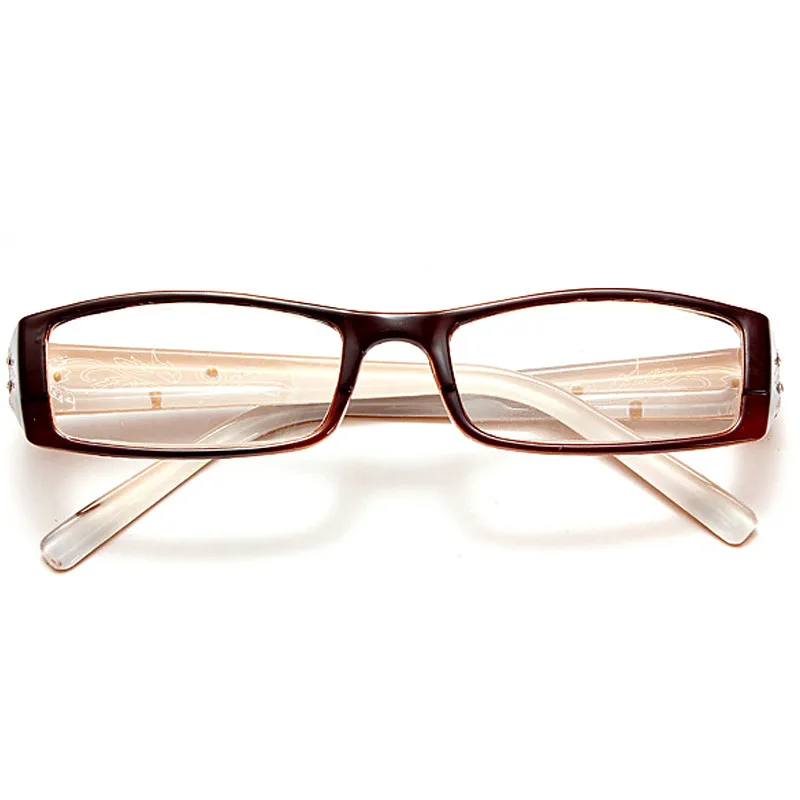 Зеркало для чтения, женские новые высококачественные модные резные мужские очки для чтения с бриллиантами, линзы из смолы 1.0To4.0 R003 - Цвет оправы: Brown