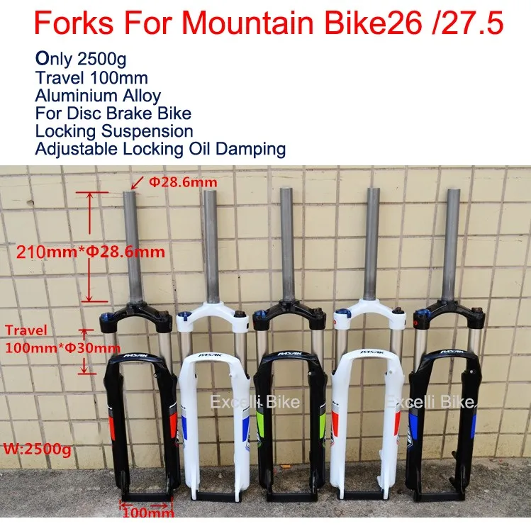 D-Excelli Locking Suspension Forks Aluminium Alloy Moutain Bike26 27.5 Fork Fat Bicicleta Fork only 2500g Travel 100mm For Disc Brake Bike04
