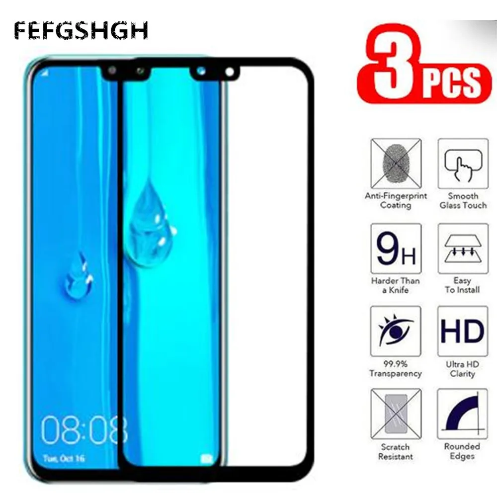 Vetro Proteggi Schermo Per Huawei Y6 Y9 2019 Y5 Y9 Y7 2019 2018 Y6 Prime 2018 Vetro Temperato Copertura Completa Pellicola Protettiva In Vetro 9H