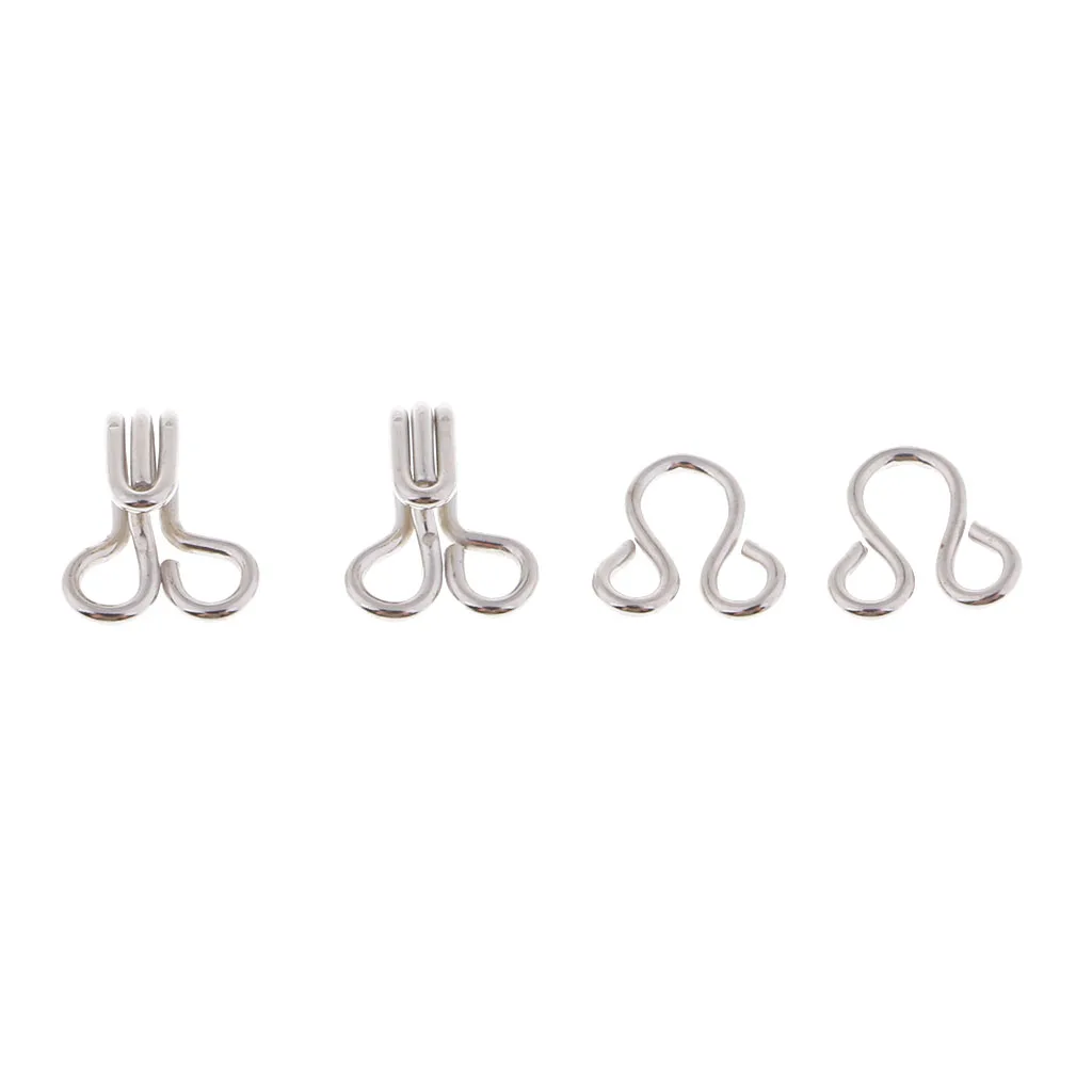 50 Sets Metal Sewing Hooks and Eyes Closure for DIY Bra Clothing Pants Dress Accessories