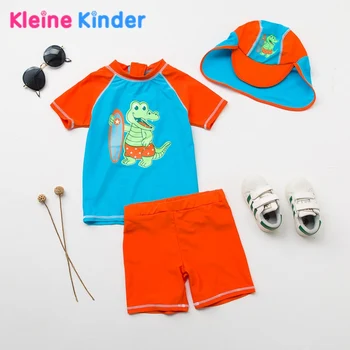 

Kids Swimwear Crocodile Print 3 Pieces Children's Swimsuit UPF50 Baby Bathing Suit Boy Pool Swimming Suit for Boys Dropshipping