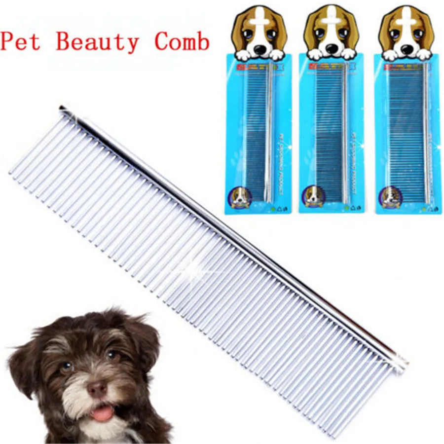 Расческа для ухода за шерстью из нержавеющей стали для домашних собак, парикмахерская расческа для ухода за шерстью и животными
