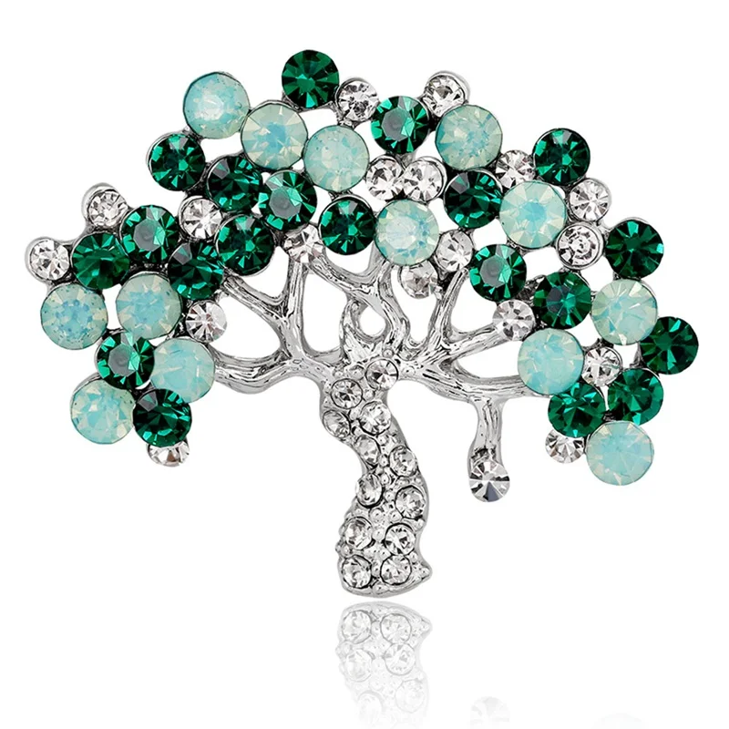 Fashion Tree Brooches Jewelry Natural Stone Retro Tree Brooch For Woman