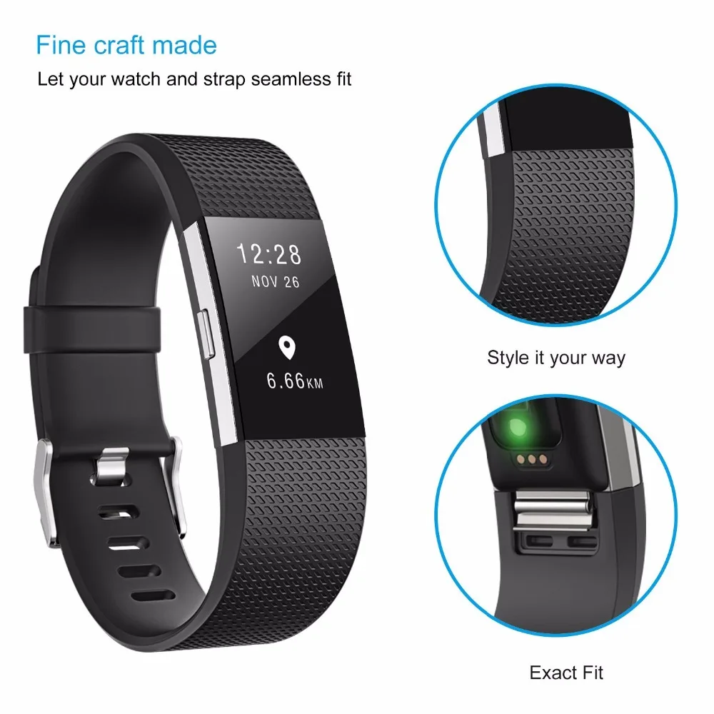 DUSZAKE аксессуары сменный Браслет для Fitbit Charge 2 ремешок браслета на замену зарядки