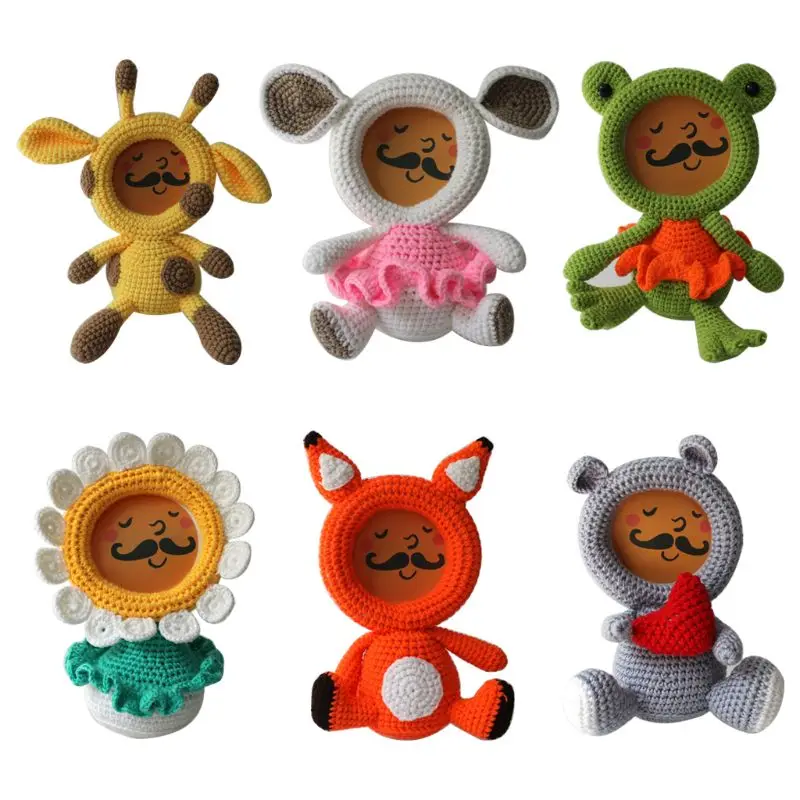 Photo Frame Baby Photos Storage Cover Cartoon Woolen Doll Knitted Animal Frames Creative Kids Children Home Decoration Standing Photo Frame Baby Photos Storage Cover Cartoon Woolen Doll Knitted Animal Frames Creative Kids Children Home Decoration Standing