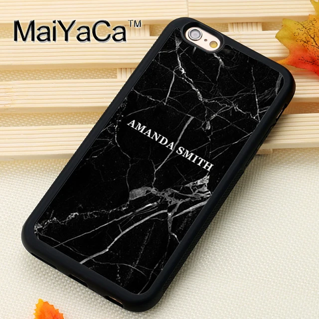 Maiyaca Custom Personalized Black Marble For Iphone 6 6s Case Maiyaca Custom Personalized Black Marble For Iphone 6 6s Case Soft Rubber Phone Cases Cover