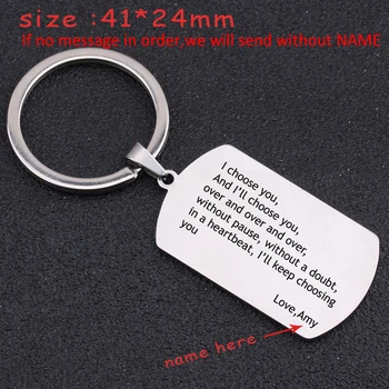 

Valentine's Day Gift Keychain Engraved I Chosse You And I Will Choose You Over And Over And Over Etc... Personalized Custom Name
