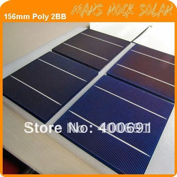 100 шт 3,9-4 Вт 0,5 в солнечные элементы поликристаллические 156x156 мм с 2 шинами, 16-17% КПД, заказ 300 шт PV ячеек получить бесплатно PV Ленты