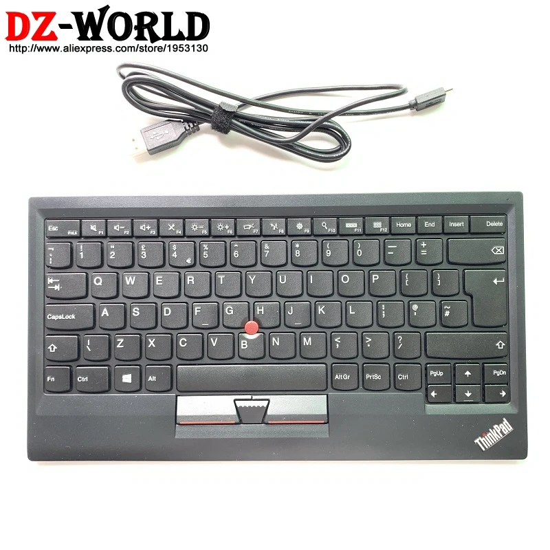 

New Original for Lenovo Thinkpad KU-1255 GB UK English USB Keyboard with trackpoint little red mouse computer PC laptop 03X8746