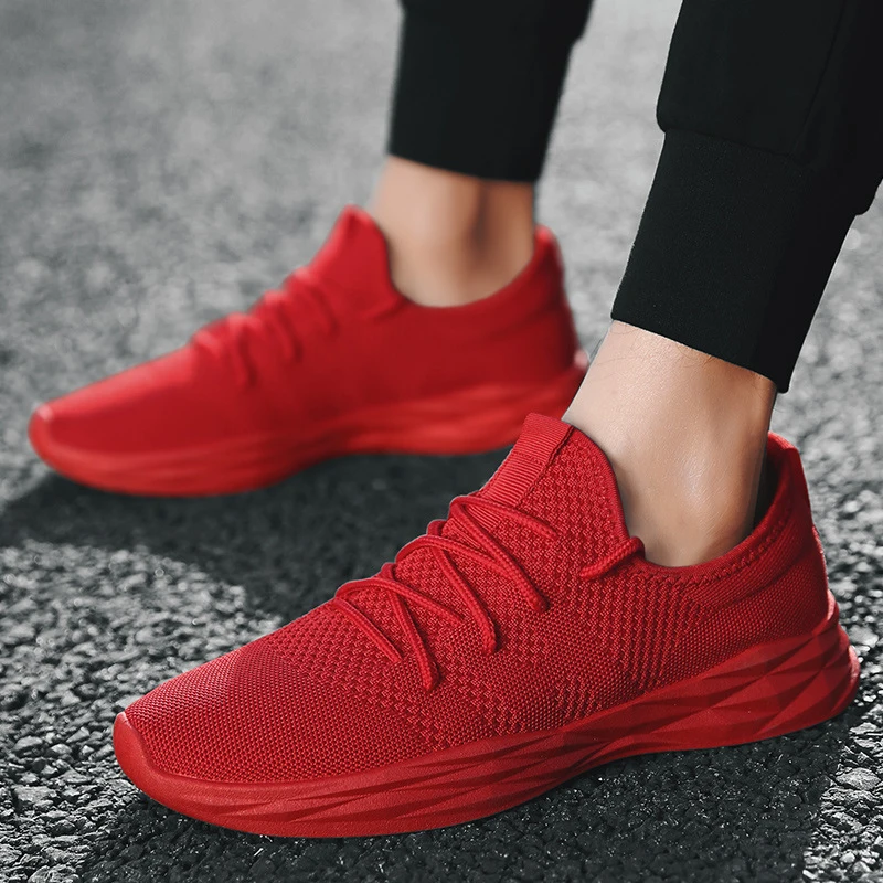 

2019 New Men's Running Shoes Breathable Mesh Lace-up Sneakers For Male Light Outdoor Jogging Walking Sports Shoes Footwear