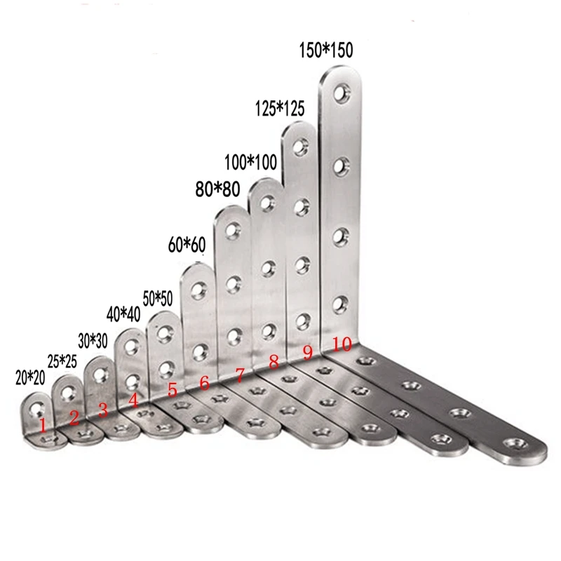 1 pcs Thick stainless steel angle code triangle bracket fixed angle iron furniture 90 degree