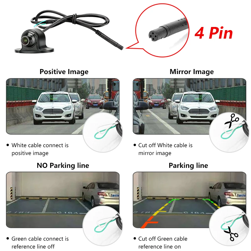 Jansite, камера заднего вида для слепых зон, регулируемая на 360 градусов, положительное/Зеркальное изображение с/без парковочной линии, слепые зоны