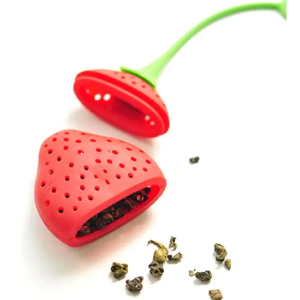 

Silicone Strawberry Design Loose Tea Leaf Strainer Herbal Spice Infuser Filter Tools 2014 New SF119