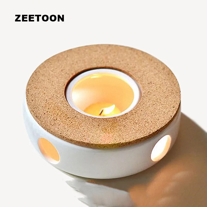 

Modern Candle Heater Ceramic Porcelain Warm Tea Stove Warmer Tea Maker Base Holder Shelf Teaware Accessories Night Light Decor