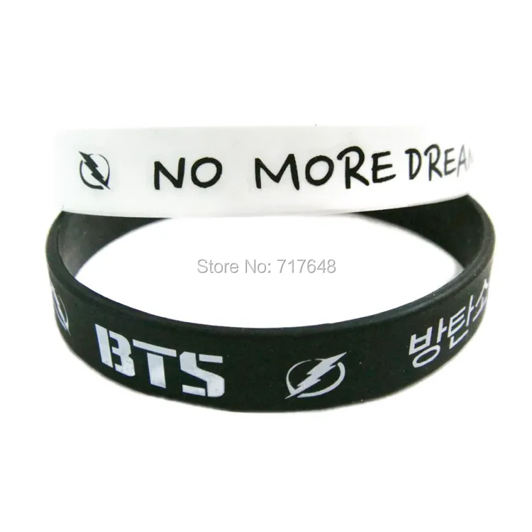 

50pcs bangtan boys NO MORE DREAM wristband Silicone Bracelets free shipping by ePacket A