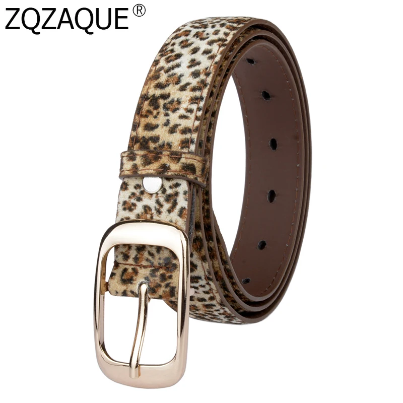 

New Fashion Women's Leopard Belt Solid Color Pu Leather Strap Pin Buckle Belts for Women Jeans Slim Waistband Girls Accessories