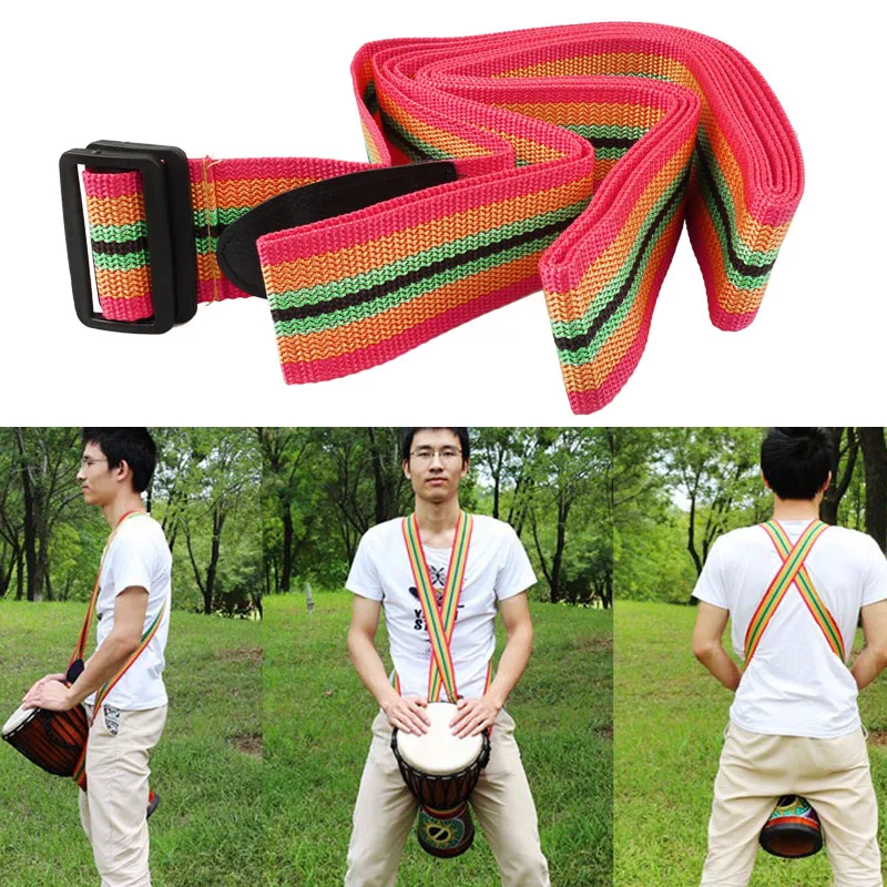 

African Hand Drum Strap Nylon Colorful Djembe Strap for Drummer New