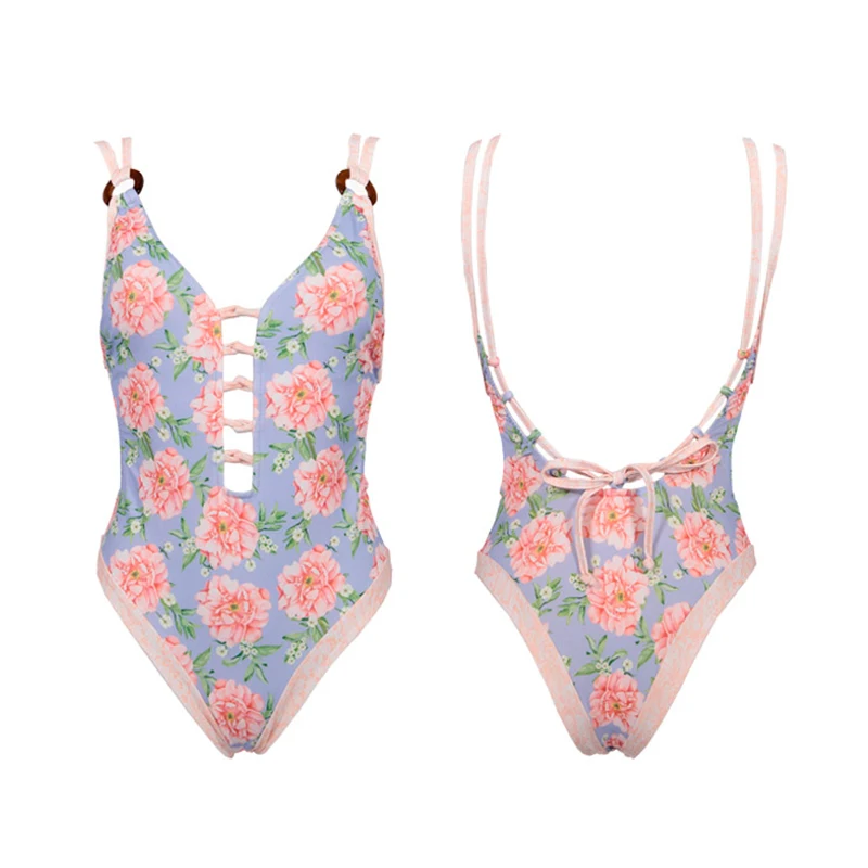 HELLO BEACH сексуальные Проводные купальники с v образным вырезом и открытой спиной