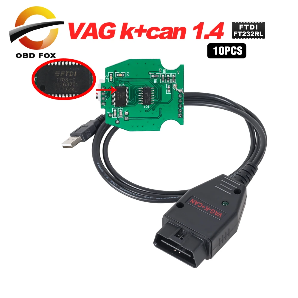 Диагностический сканер obd2 VAG K + CAN Commander Full 1 4 интерфейс для Audi VW 10 шт./лот