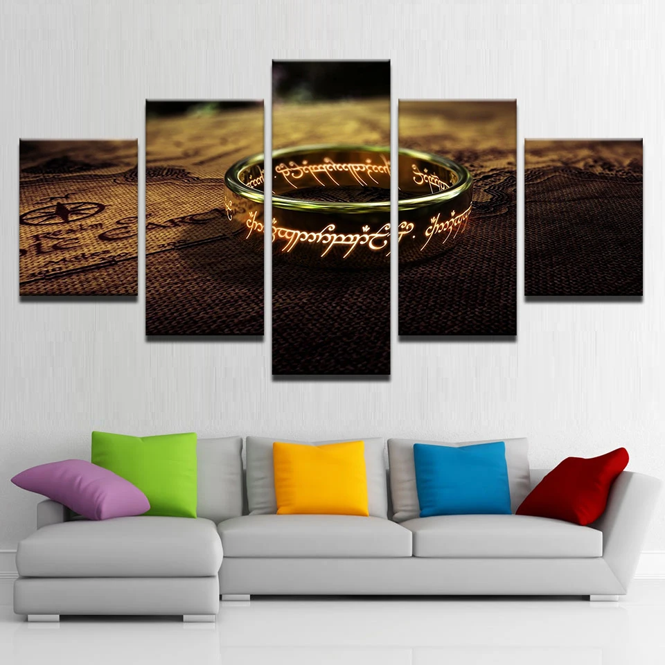 

Canvas Pictures Living Room Wall Art Framework 5 Pieces Lord Of The Rings Paintings HD Prints A Special Ring Posters Home Decor