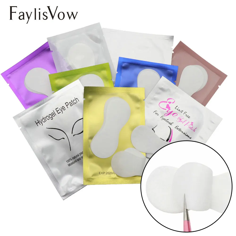 

50Pairs Eyelash Extension Eye Pads Under Eye Pads Paper Patches Pillow for False Eyelashes Lint Free Lash Sticker Wraps Makeup