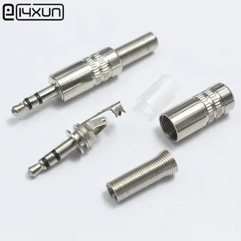 

100pcs/lot 3.5mm plug 3 Pole RCA Audio Connector Plugs 3.5mm jack Stereo Headset Dual Track Headphone