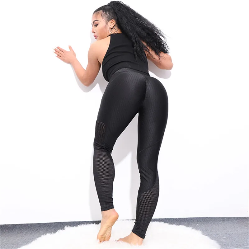 

NORMOV Womens Sexy Leggings Heart Mesh Grid Skinny Breathable High Waist Solid Elasticity Workout Leggings Casual Slim Leggings
