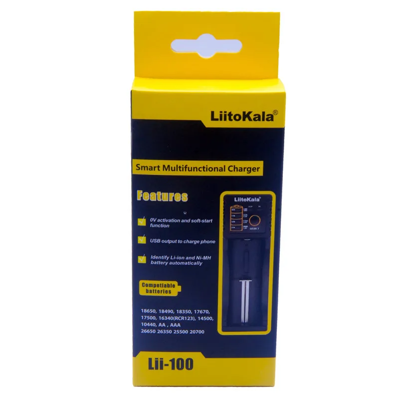 

LiitoKala Lii-100 1.2V 3.7V 3.2V 3.85V AA /AAA 18650 18350 26650 10440 14500 16340 25500 NiMH lithium battery smart charger