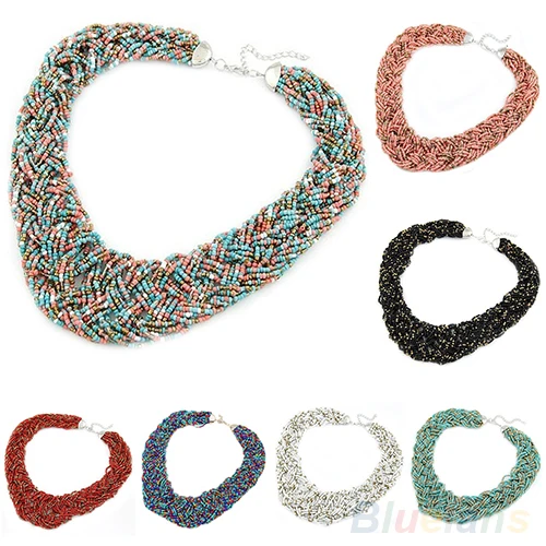 

Bluelans Fashion Womens Bohemian Style Handmade Simple Beads Necklace Chain