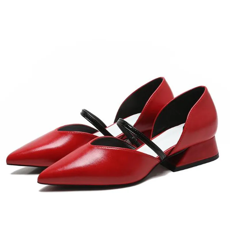 

2019 new mid heel women's shoes fashion spring summer Black, red, apricot Crude heel women's sandals obuv zapatos mujer