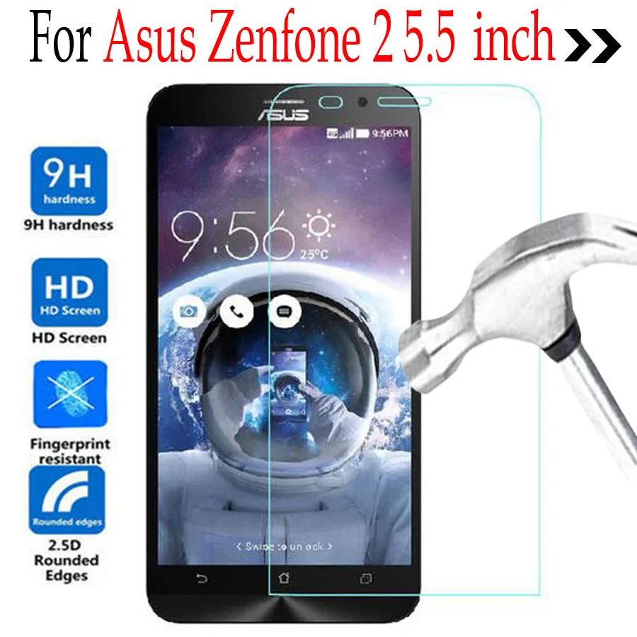 

For Asus Zenfone 2 5.5 inches Tempered Glass Screen Protector Cover Protective Film On Asus ZenFone 2 ZE551ML ZE550ML Z00LD