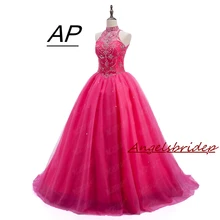 ANGELSBRIDEP очаровательные Стразы сладкий 15 Vestidos De Quinceanera платья соблазнительное Тюлевое официальное Дебютант-уникальные платья