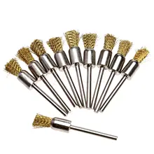 10 brosses en laiton en forme de stylo, 8MM, 1/8 ", pour polissage industriel, adapté aux outils rotatifs Dremel