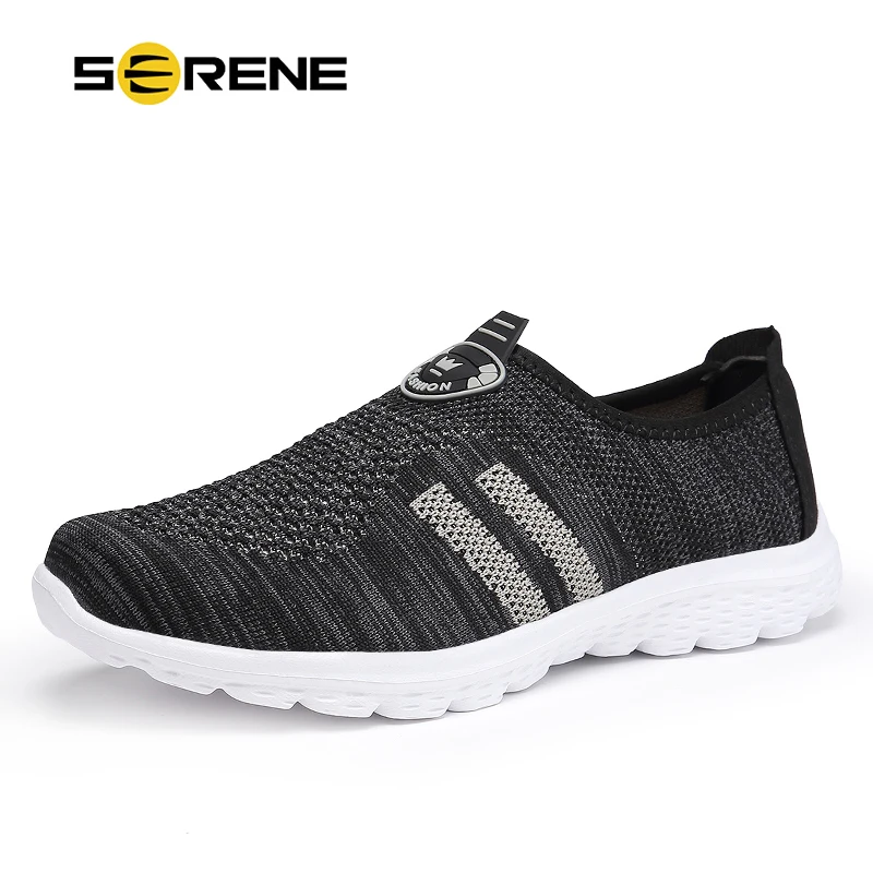 

SERENE Brand Lover Summer Breathable Fabric Air Mesh Sneakers High Quality Fashion Shoes Men Casual Canvas Slip On Boat Man Shoe