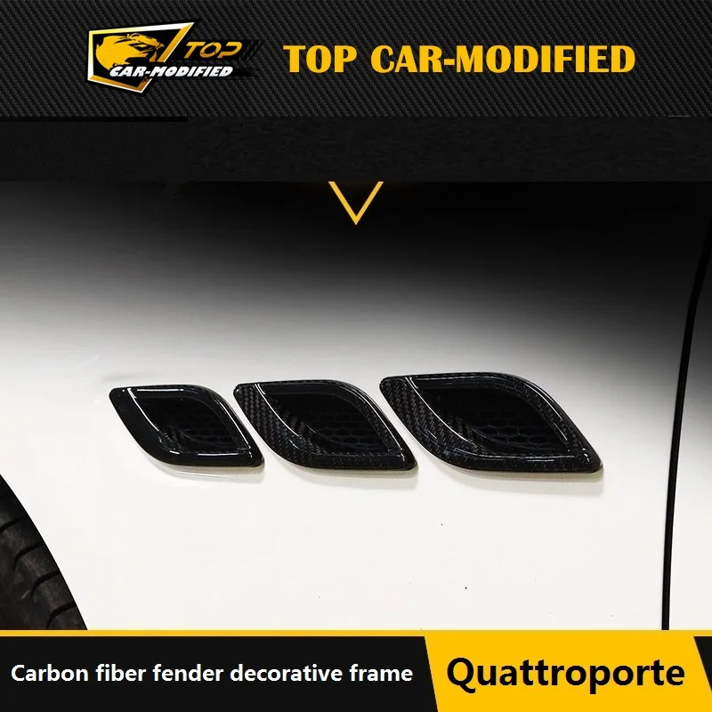 Для Maserati Quattroporte 2013-2016 углеродного волокна Крыло Fender эмблема значок Обложка украшения отделка