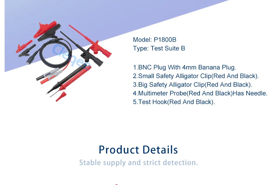 Cleqee P1800B 9 в 1 BNC электронных Тесты привести автомобильный тестовый зонд комплект мультиметр, тестер защищенный зажим «крокодил»