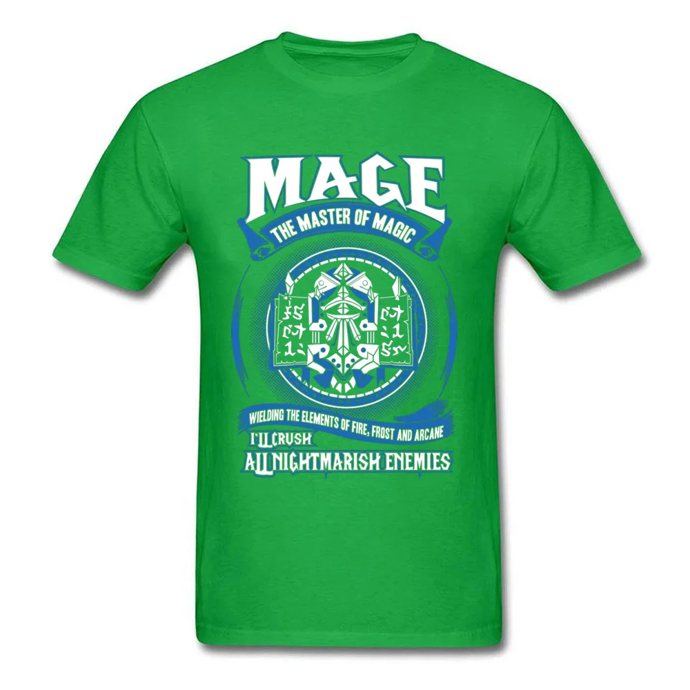 Comics Round Collar Top T-shirts Summer/Autumn Tops Shirts Short Sleeve Fashion Cotton Design Tee Shirt comfortable Men Warcraft Mage The Master Of Magic 5979 green
