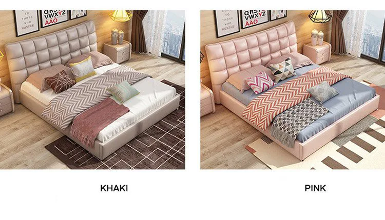 Рама DYMASTY натуральная кожа мягкая кровать современный дизайн кровать/мода king/queen size мебель для спальни