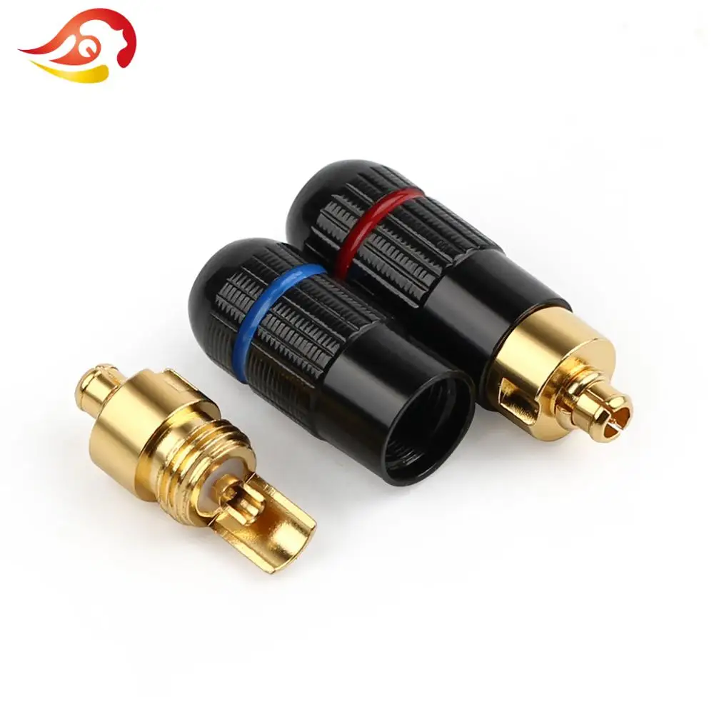 QYFANG DIY Headphone Pin Audio Jack 24K Gold Plated Copper Headset Adapter Solder Wire Connector MMCX Plug For DN2002 DK3001